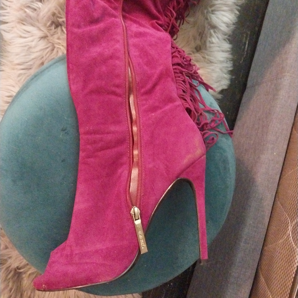 Peep toe thigh boots